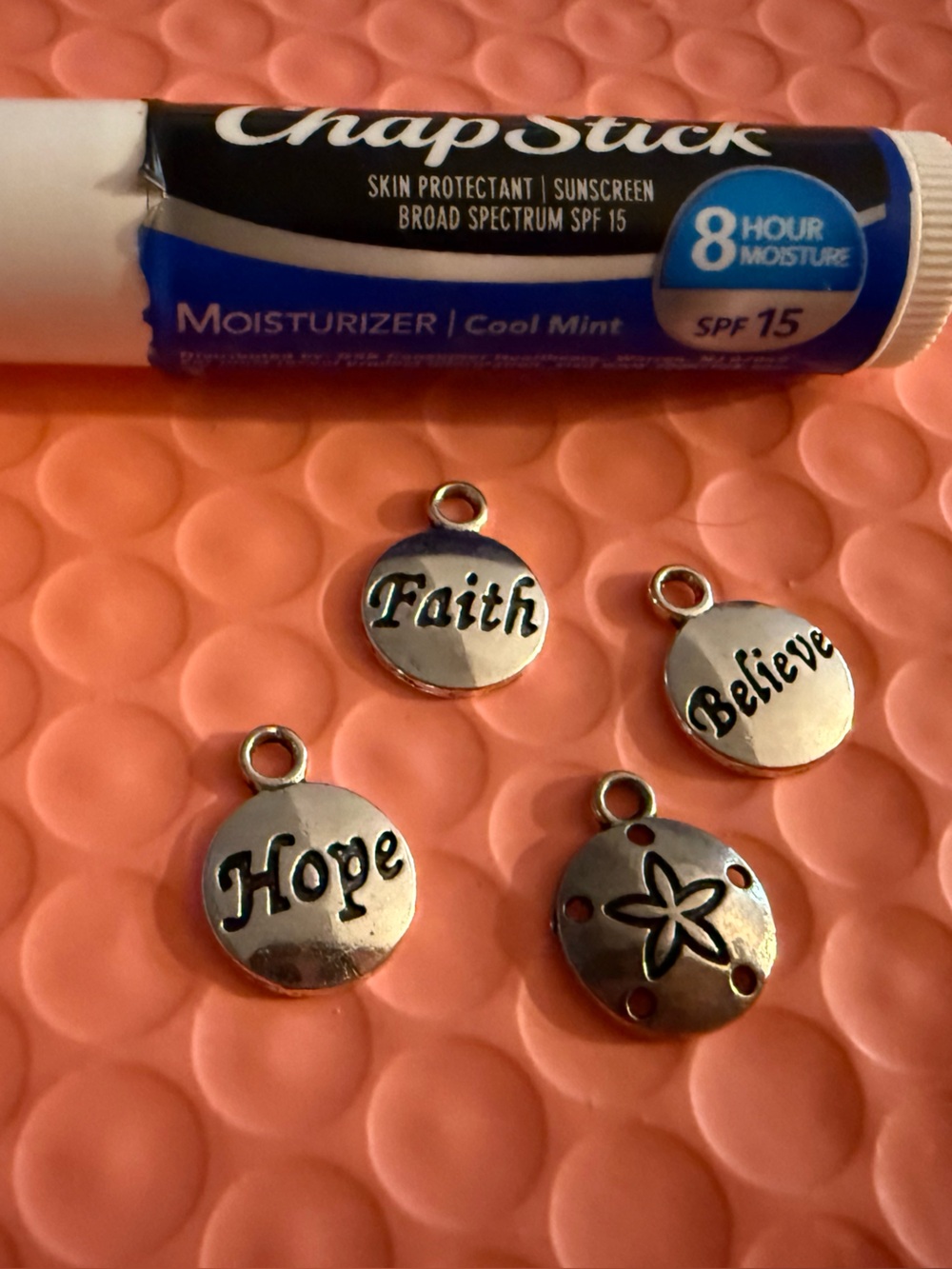 Inspirational Silver-Tone Charm Set - Hope Faith Believe